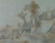 Natoire Charles-Joseph Landscape with Ruins  - Hermitage